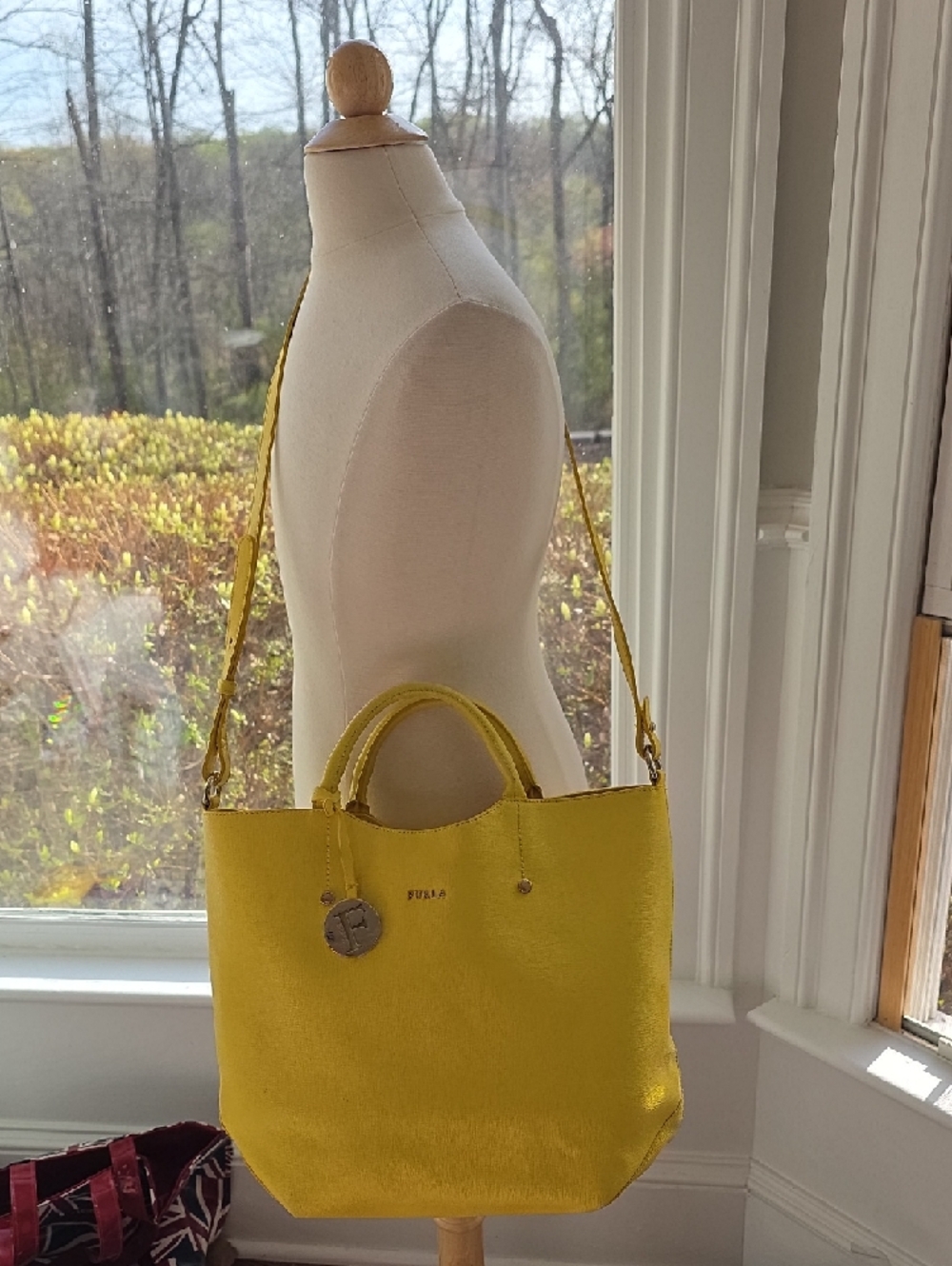 Furla Alissa Leather Tote in Sunny Yellow - Picture 11 of 11